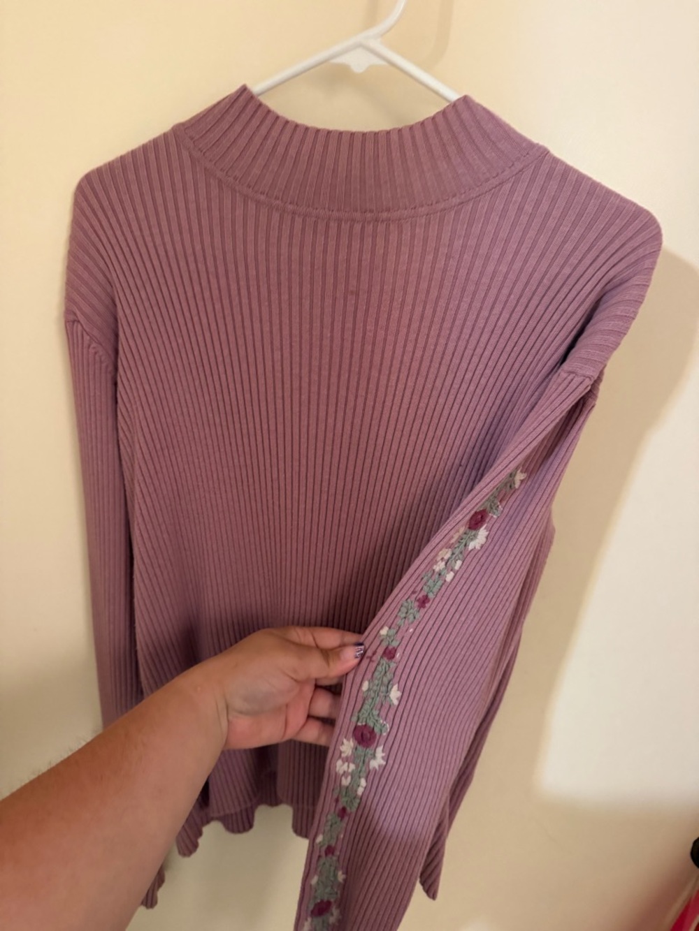 St. John's Bay Ribbed V-Neck Sweater Cardigan - Mauve